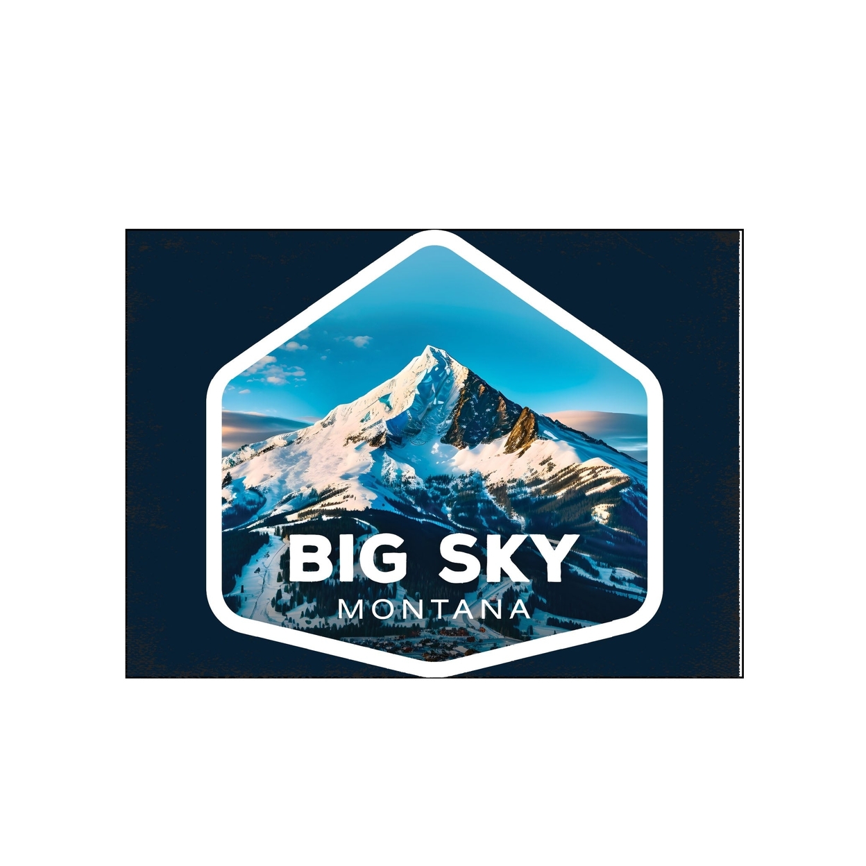 Big Sky Montana Mountain Design Souvenir Wood Sign With Frame 5x7