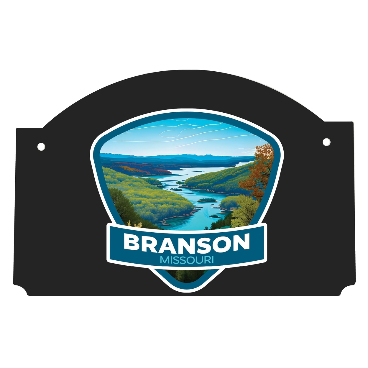 Branson Missouri Design A Souvenir Wood Sign Flat With String