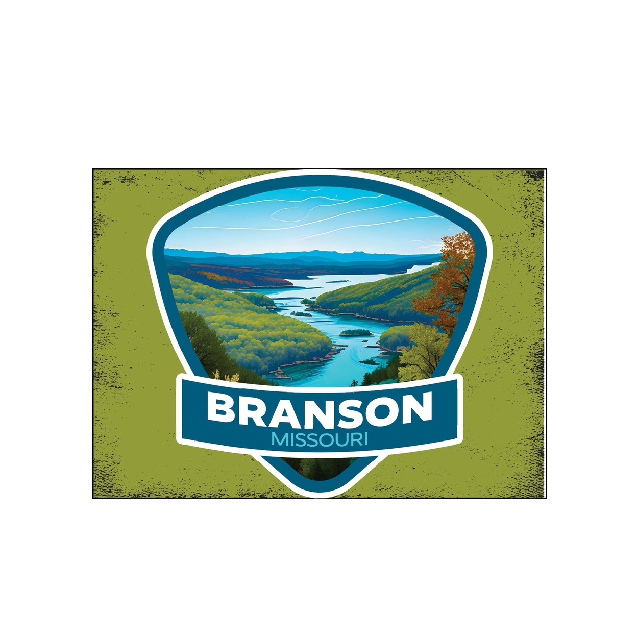 Branson Missouri Design A Souvenir Wood Sign With Frame 5x7