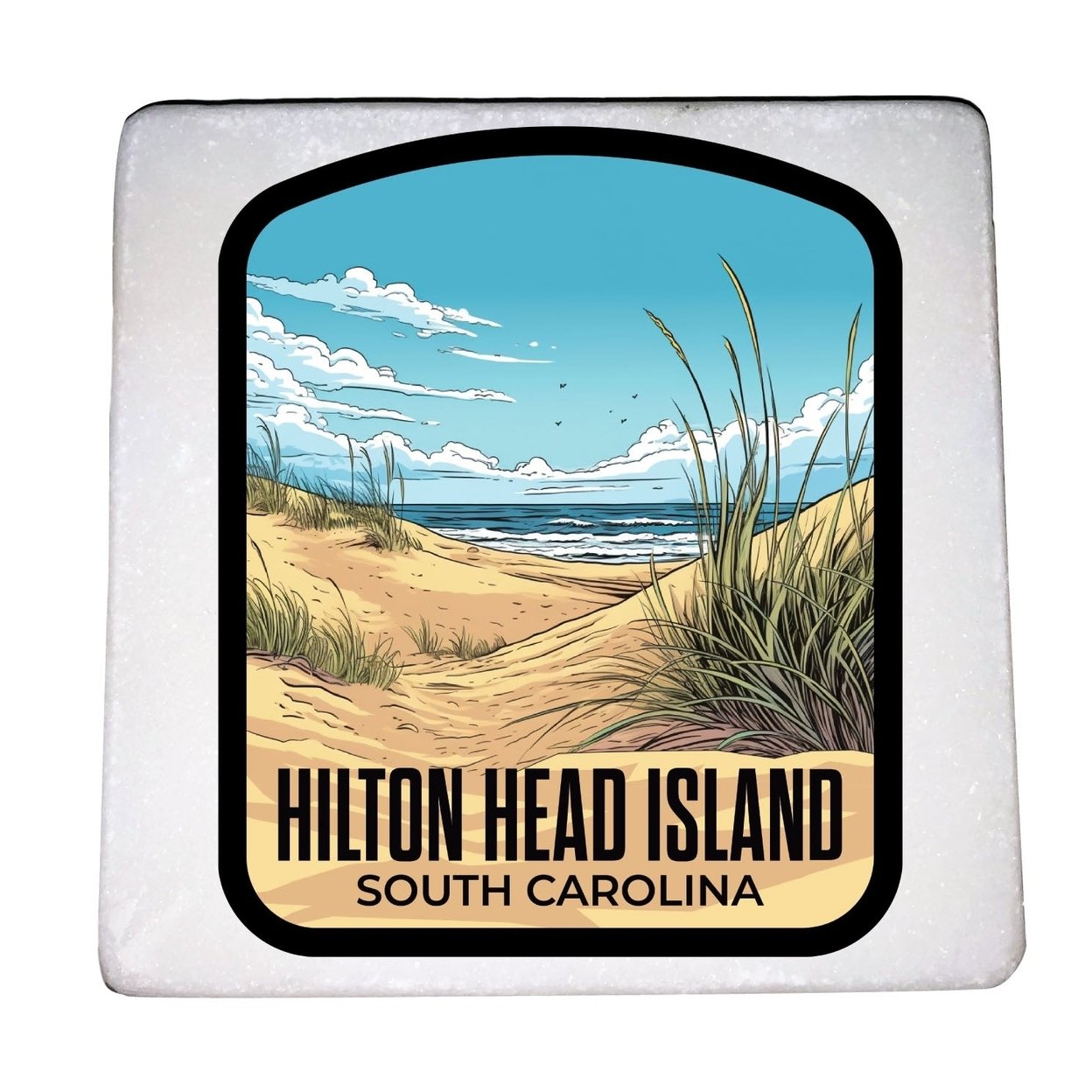 Hilton Head Island Design A Souvenir 4x4-Inch Coaster Marble 4 Pack