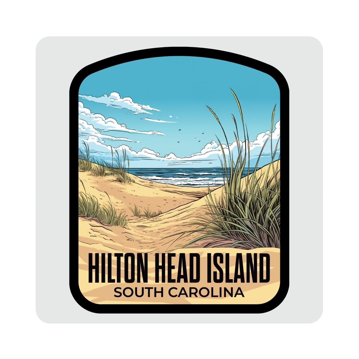 Hilton Head Island Design A Souvenir 4x4-Inch Coaster Acrylic 4 Pack