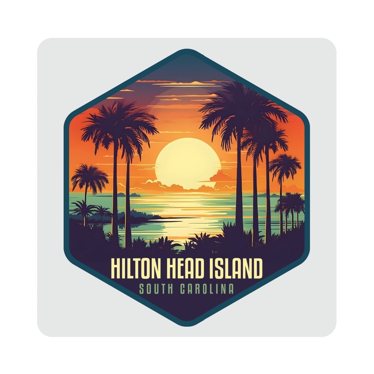 Hilton Head Island Design B Souvenir 4x4-Inch Coaster Acrylic 4 Pack