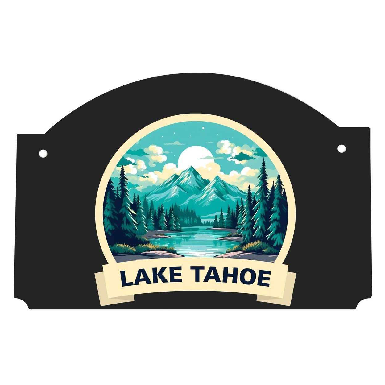 Lake Tahoe California Design A Souvenir Wood Sign Flat With String