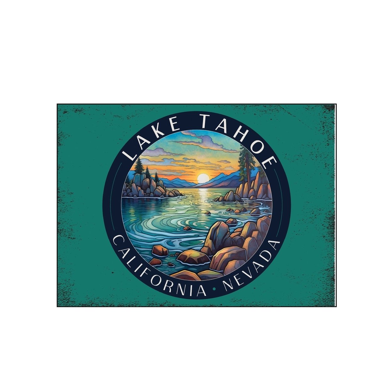Lake Tahoe California Design C Souvenir Wood Sign With Frame 5x7