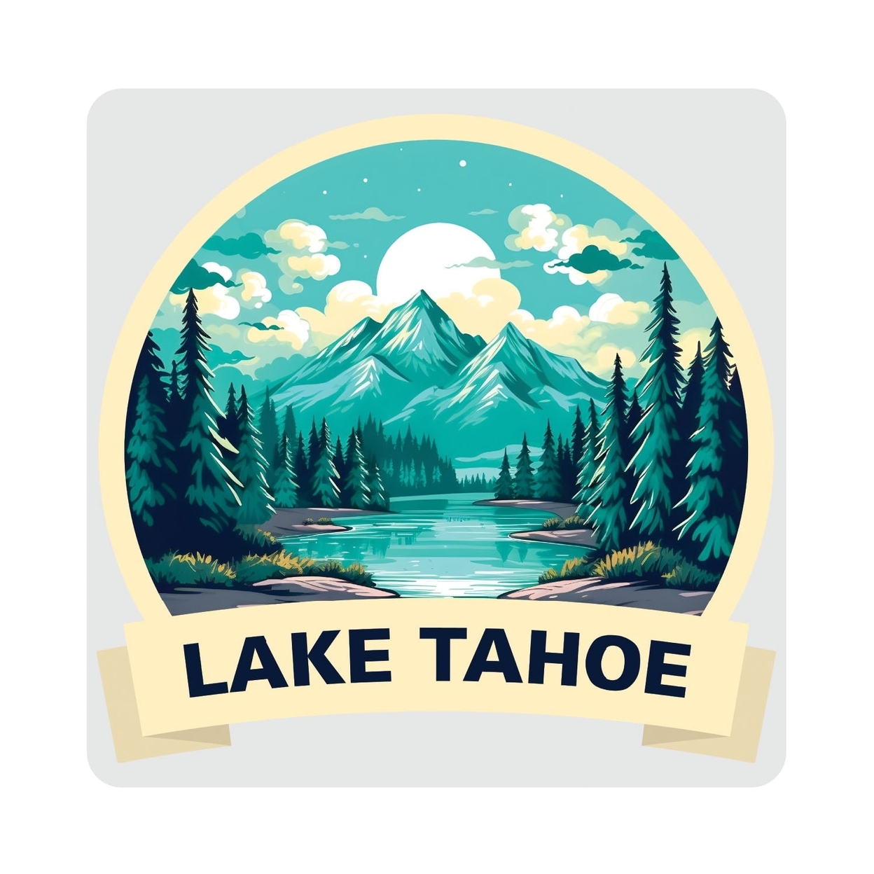 Lake Tahoe California Design A Souvenir 4x4-Inch Coaster Acrylic 4 Pack