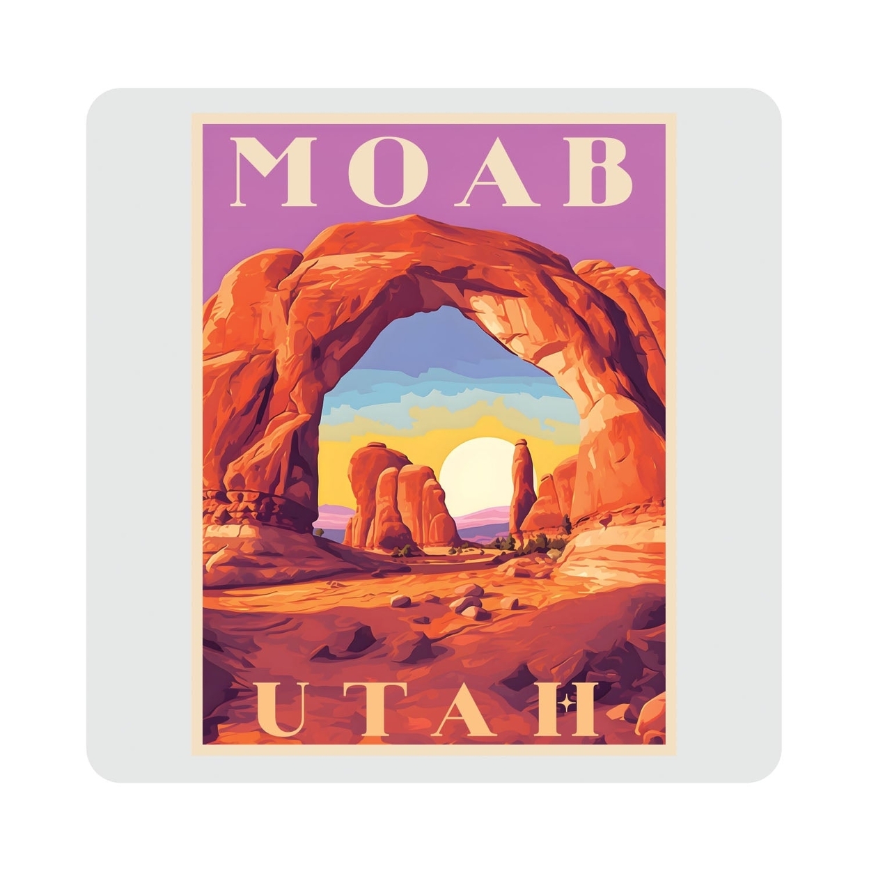 Moab Utah Design A Souvenir 4x4-Inch Coaster Acrylic 4 Pack