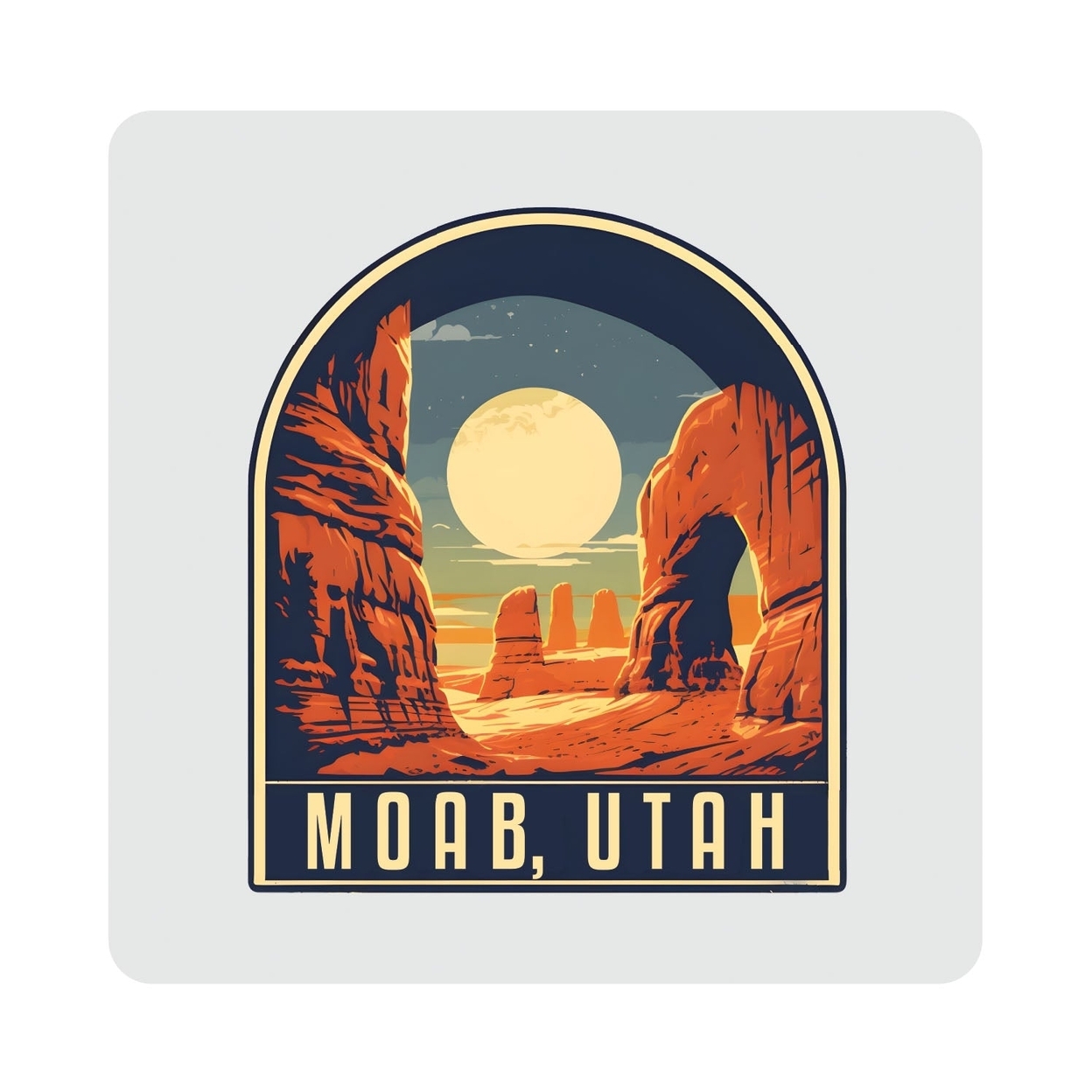 Moab Utah Design B Souvenir 4x4-Inch Coaster Acrylic 4 Pack