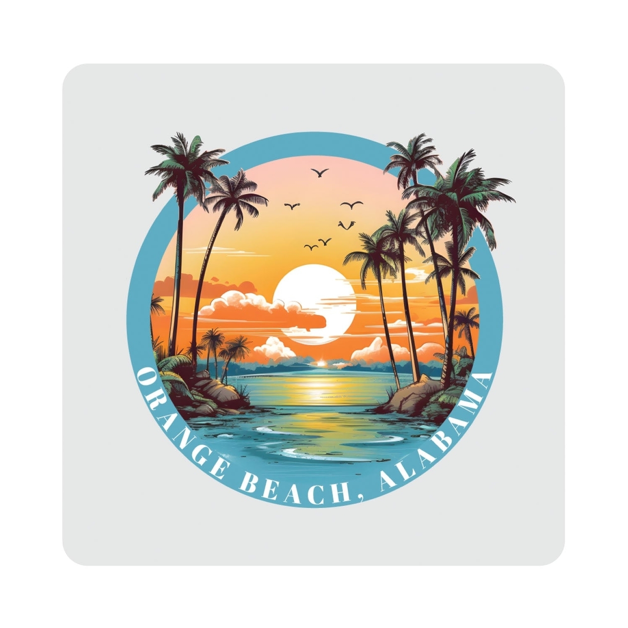 Orange Beach Alabama Design B Souvenir 4x4-Inch Coaster Acrylic 4 Pack