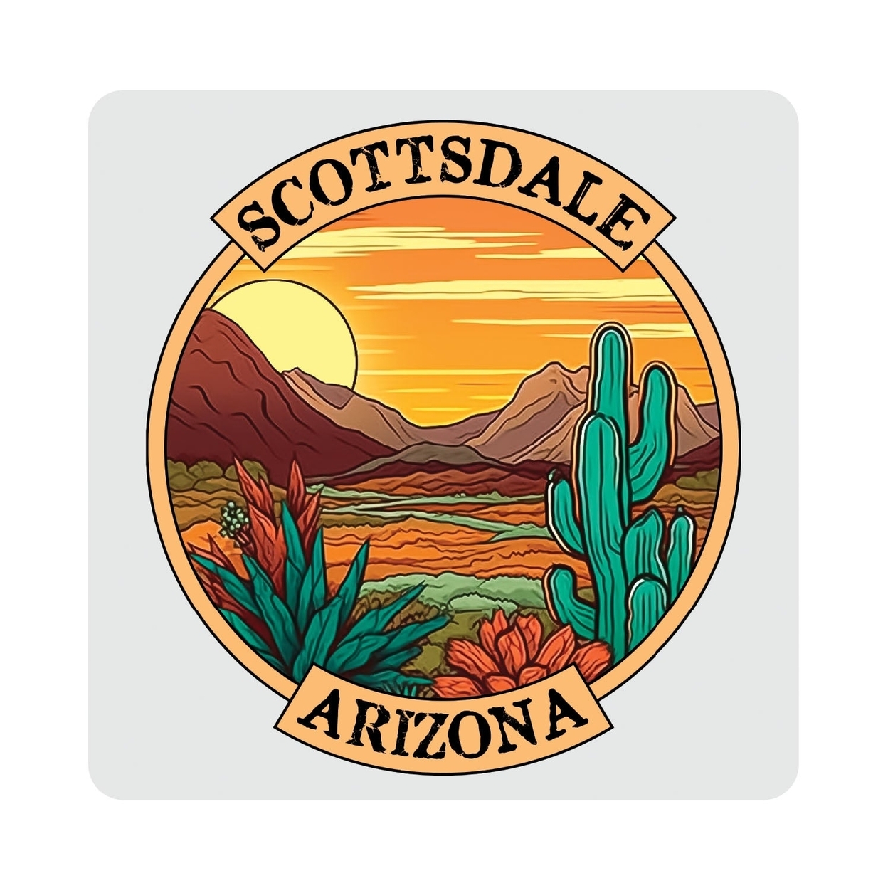 Scottsdale Arizona Design A Souvenir 4x4-Inch Coaster Acrylic 4 Pack
