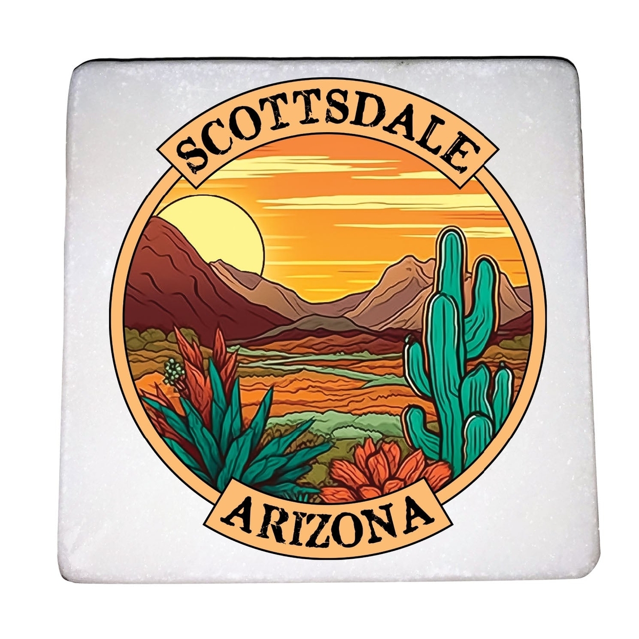 Scottsdale Arizona Design A Souvenir 4x4-Inch Coaster Marble 4 Pack