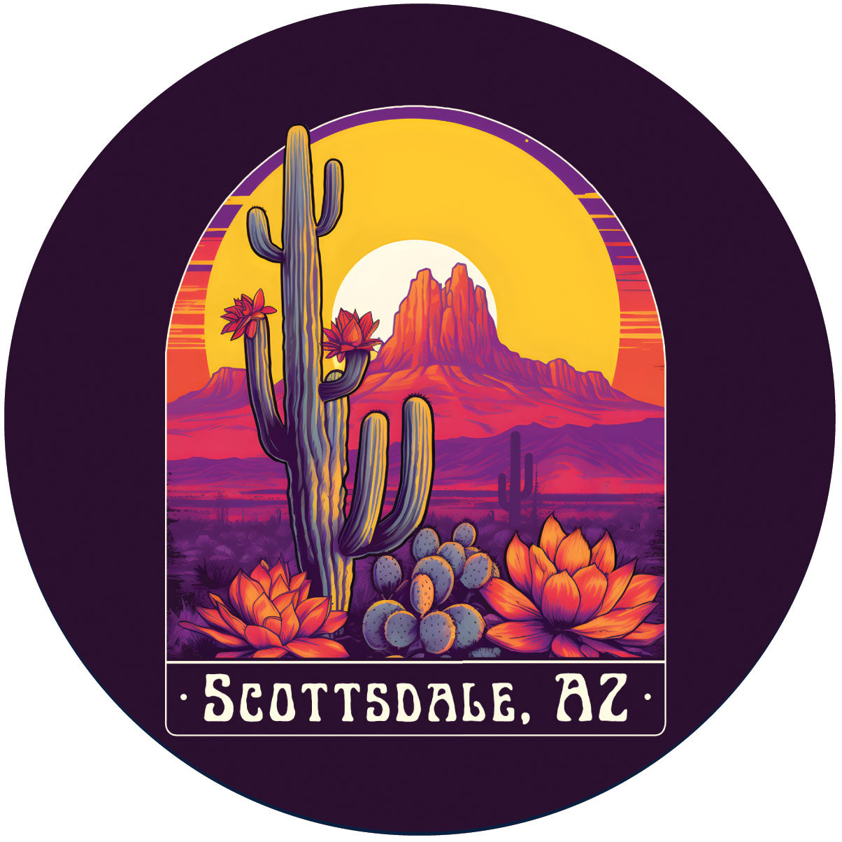 Scottsdale Arizona Design B Souvenir Coaster Paper 4 Pack