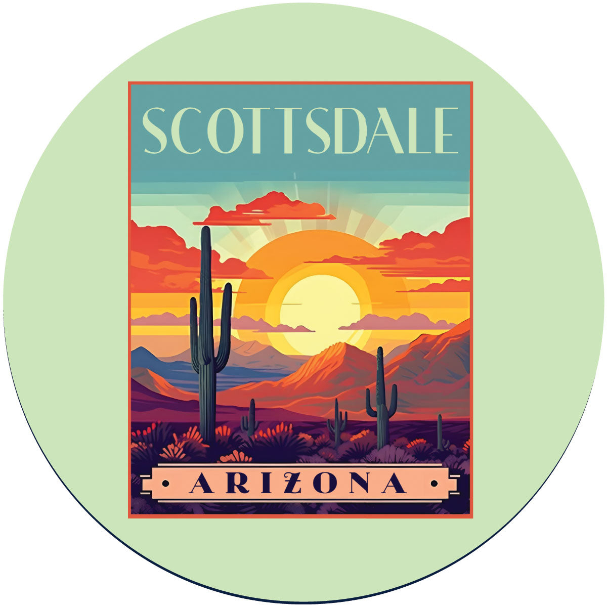 Scottsdale Arizona Design C Souvenir Coaster Paper 4 Pack