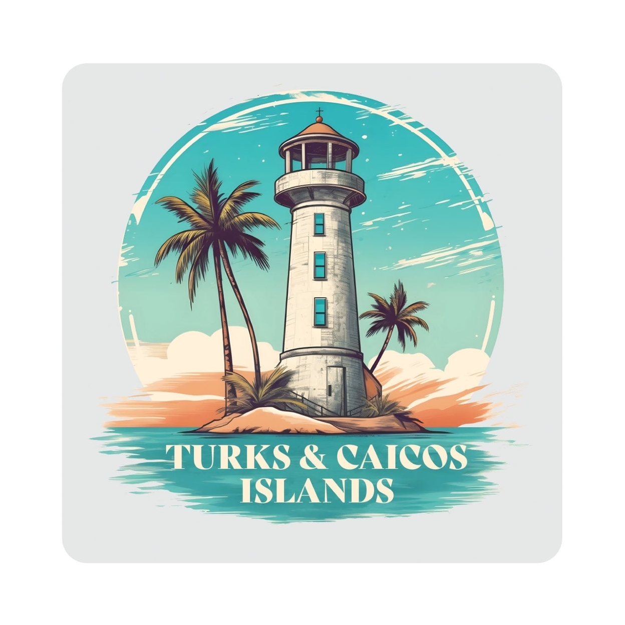 Turks And Caicos Design A Souvenir 4x4-Inch Coaster Acrylic 4 Pack