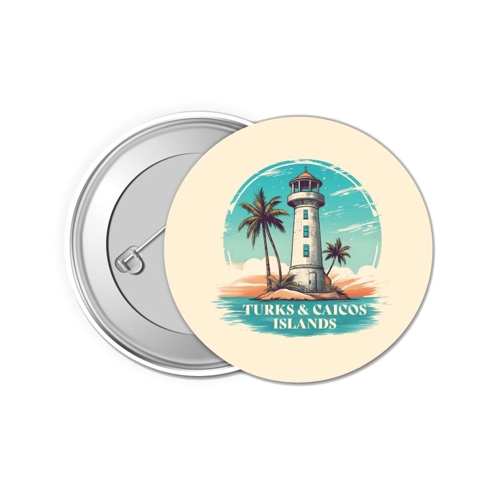 Turks And Caicos Design A Souvenir Small 1-Inch Button Pin 4 Pack