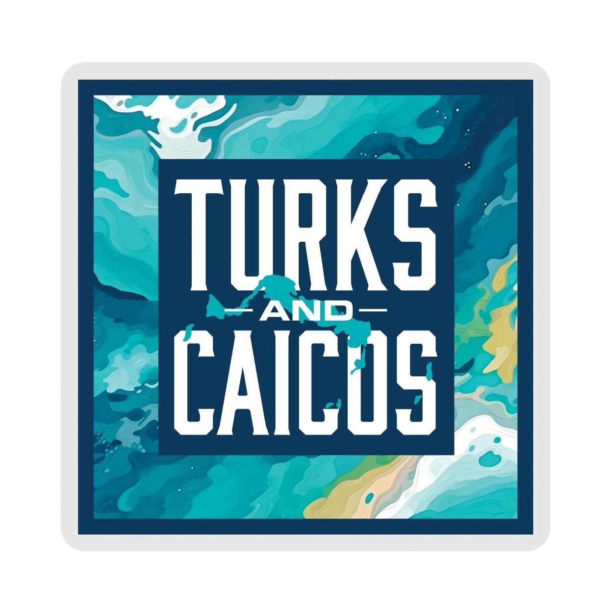 Turks And Caicos Design B Souvenir 4x4-Inch Coaster Acrylic 4 Pack