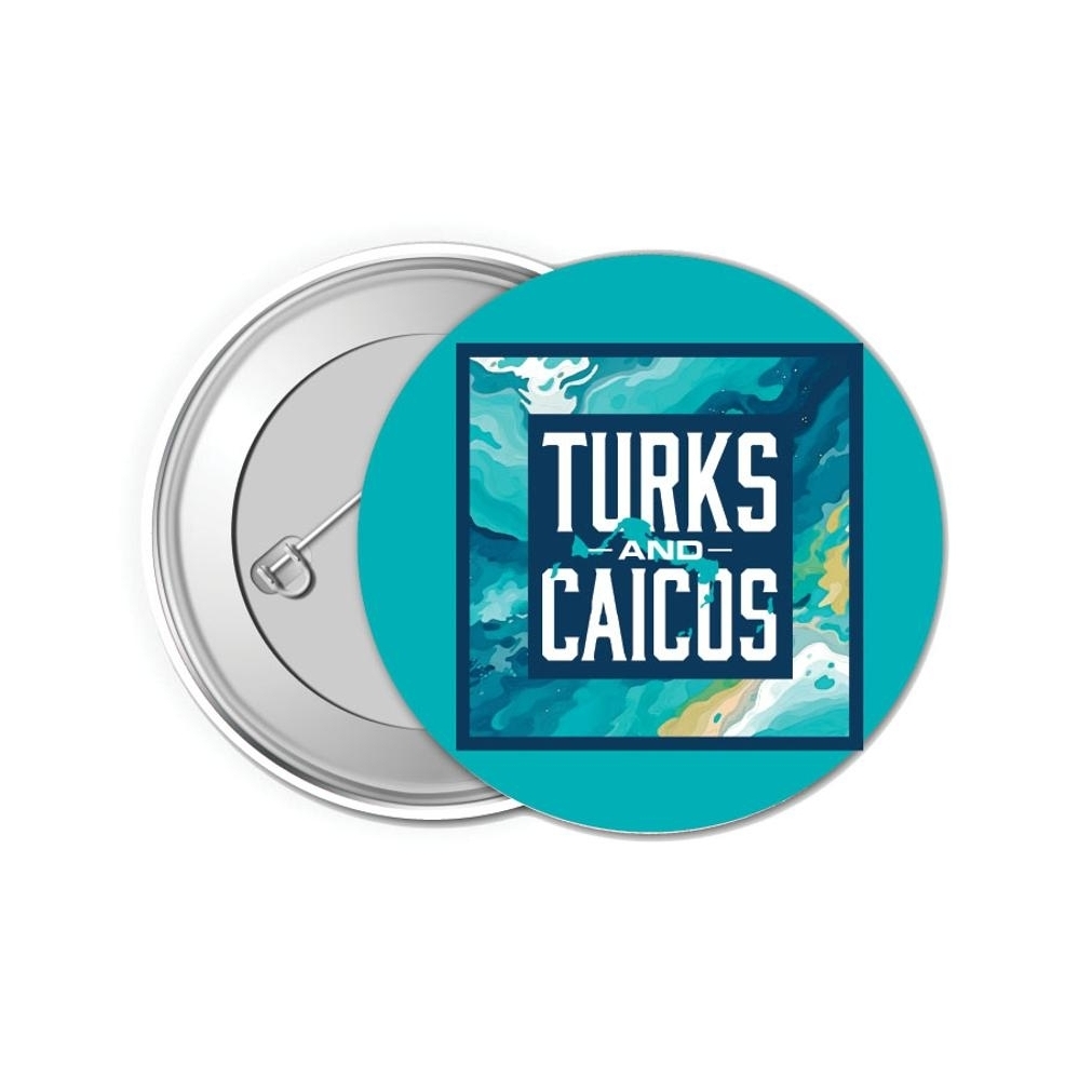 Turks And Caicos Design B Souvenir Small 1-Inch Button Pin 4 Pack