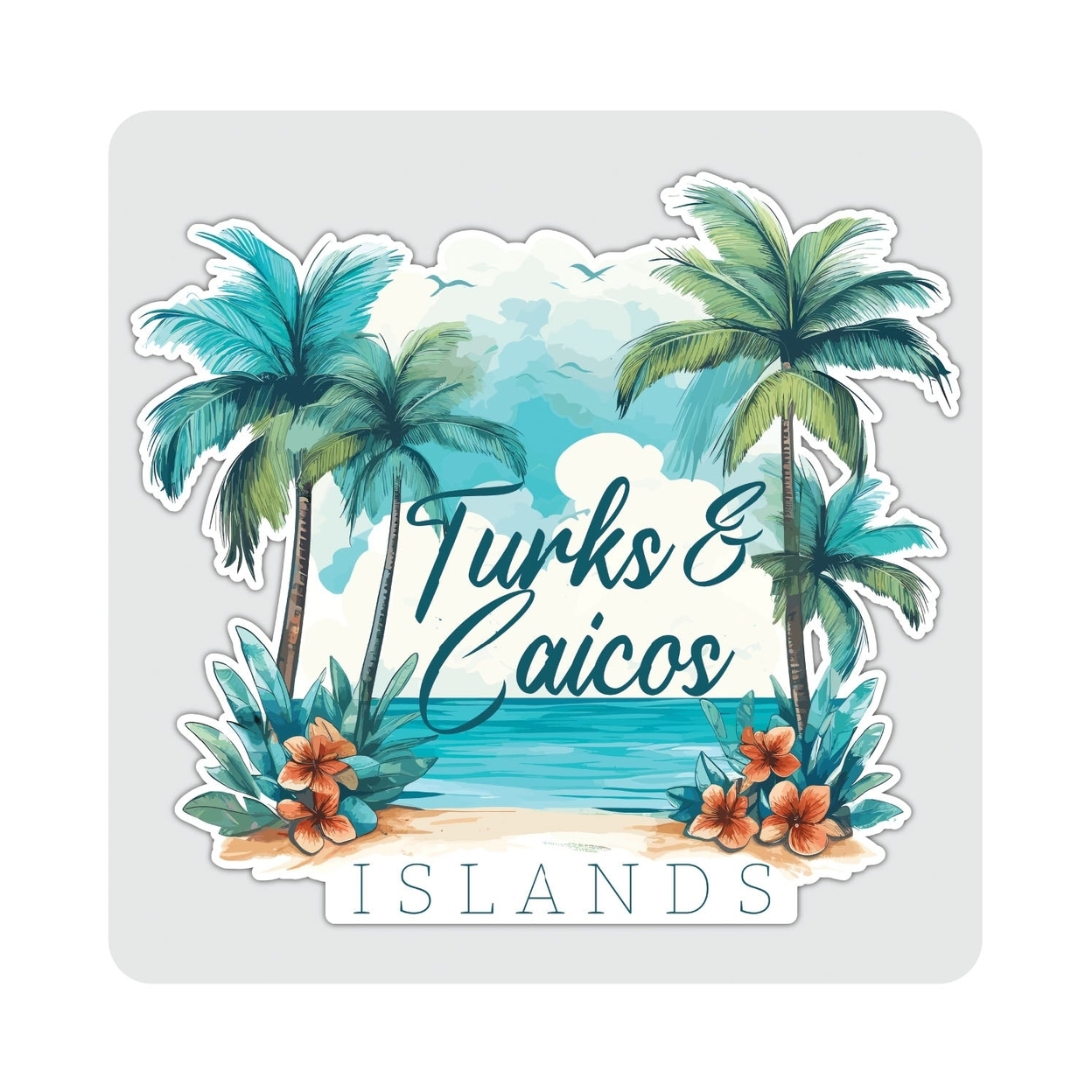 Turks And Caicos Design C Souvenir 4x4-Inch Coaster Acrylic 4 Pack