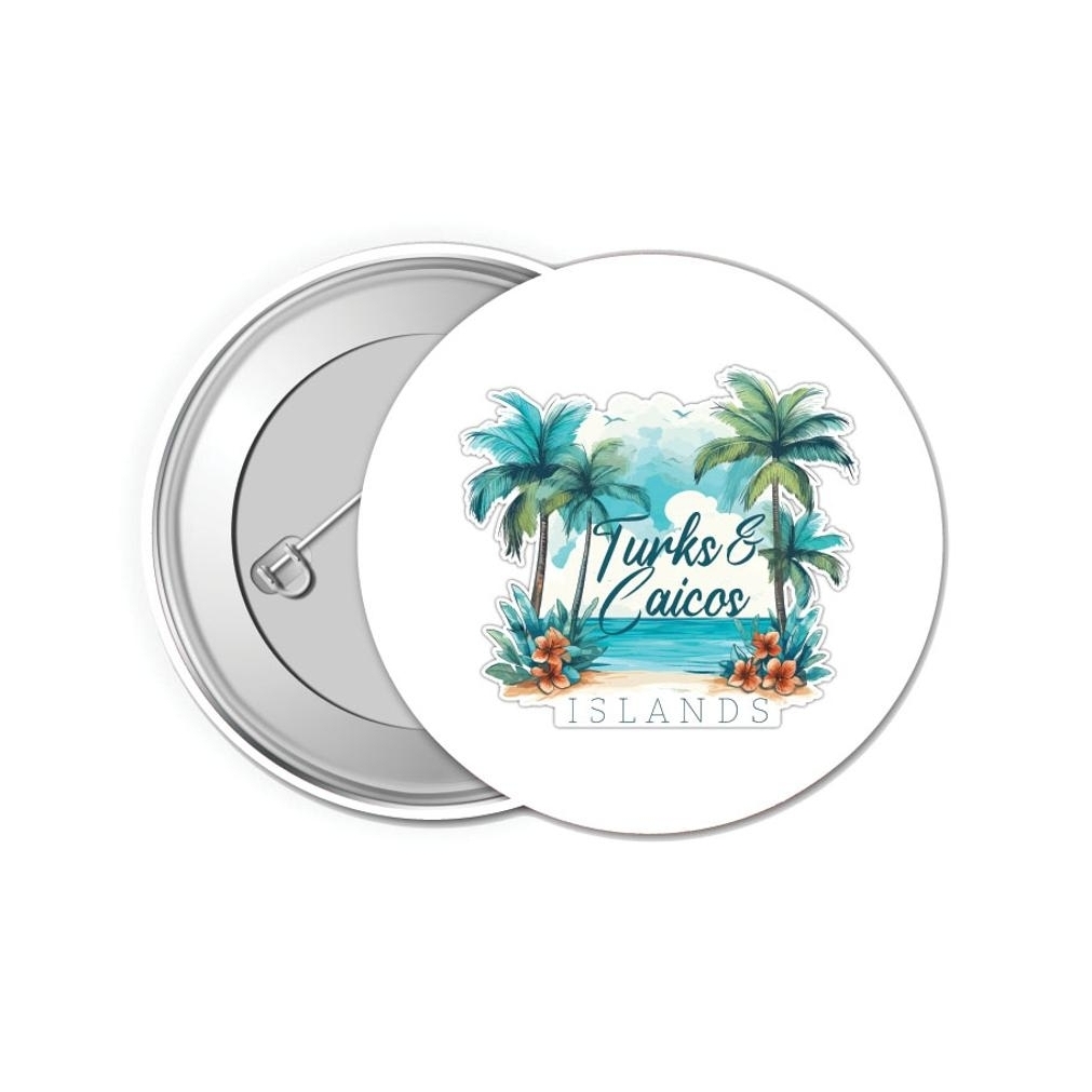 Turks And Caicos Design C Souvenir Small 1-Inch Button Pin 4 Pack