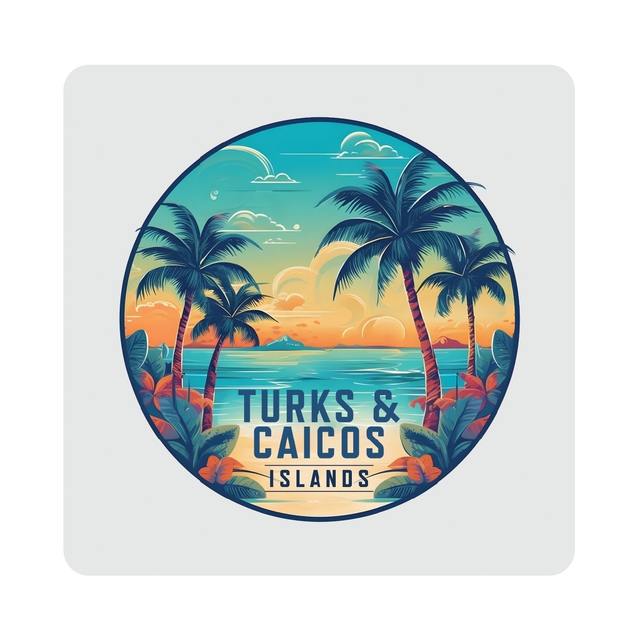 Turks And Caicos Design D Souvenir 4x4-Inch Coaster Acrylic 4 Pack