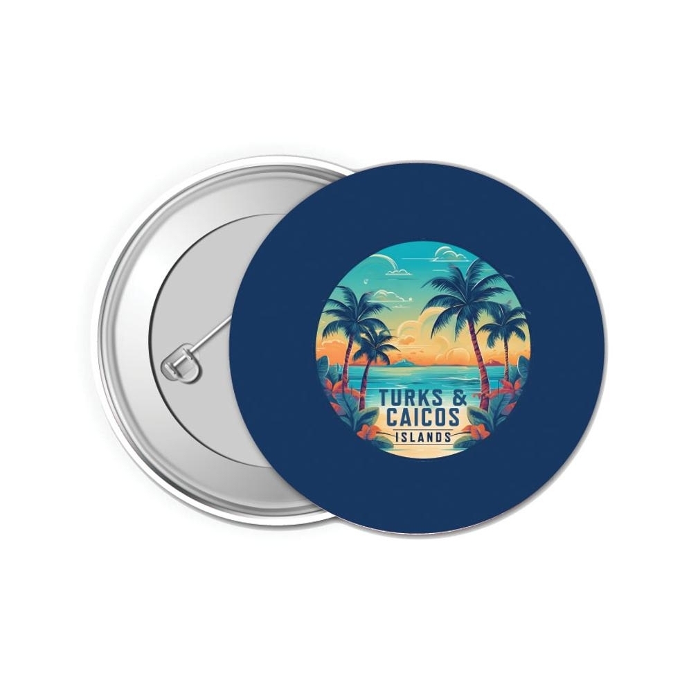 Turks And Caicos Design D Souvenir Small 1-Inch Button Pin 4 Pack