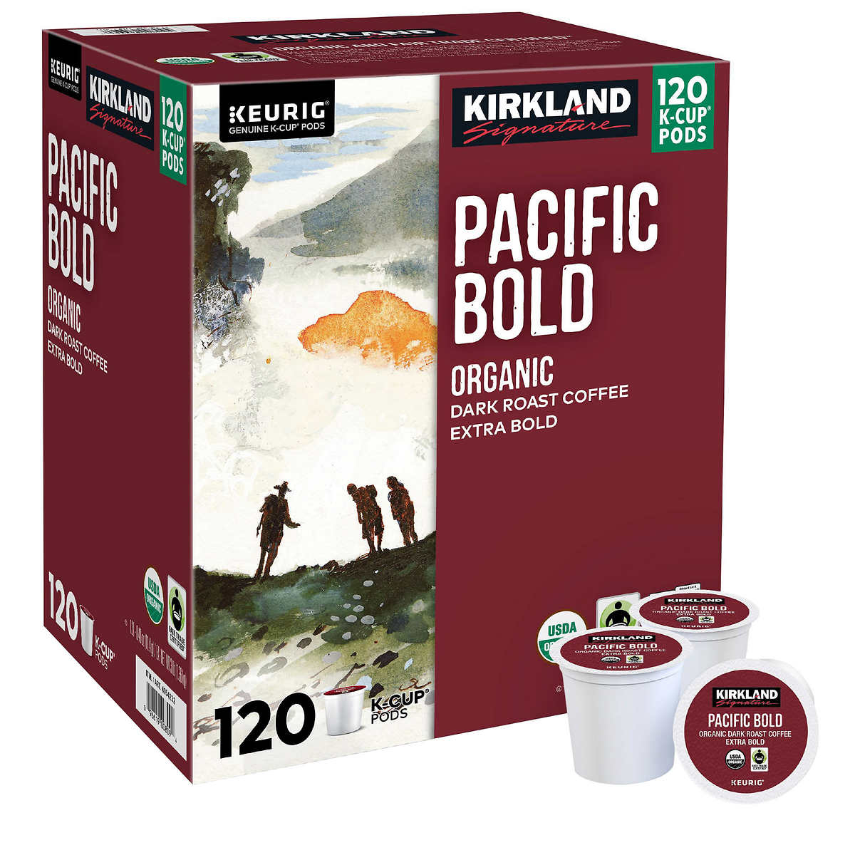 Kirkland Signature Coffee Organic Pacific Bold K-Cup Pod, 120 Count