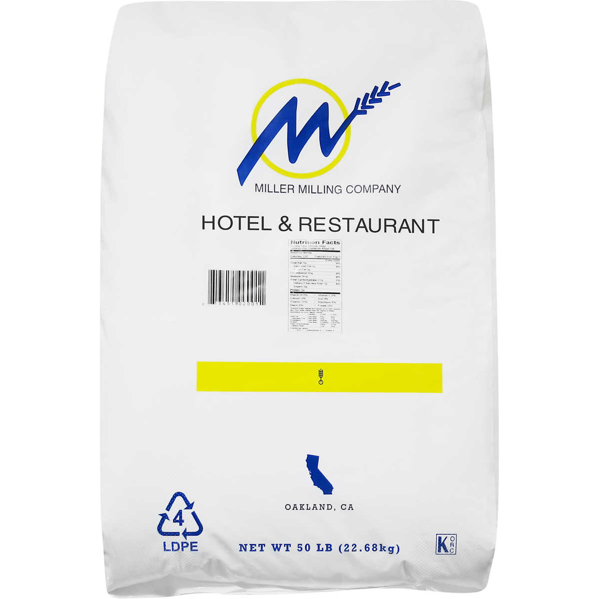 Miller Milling Hotel And Restaurant Flour, 50 Pounds