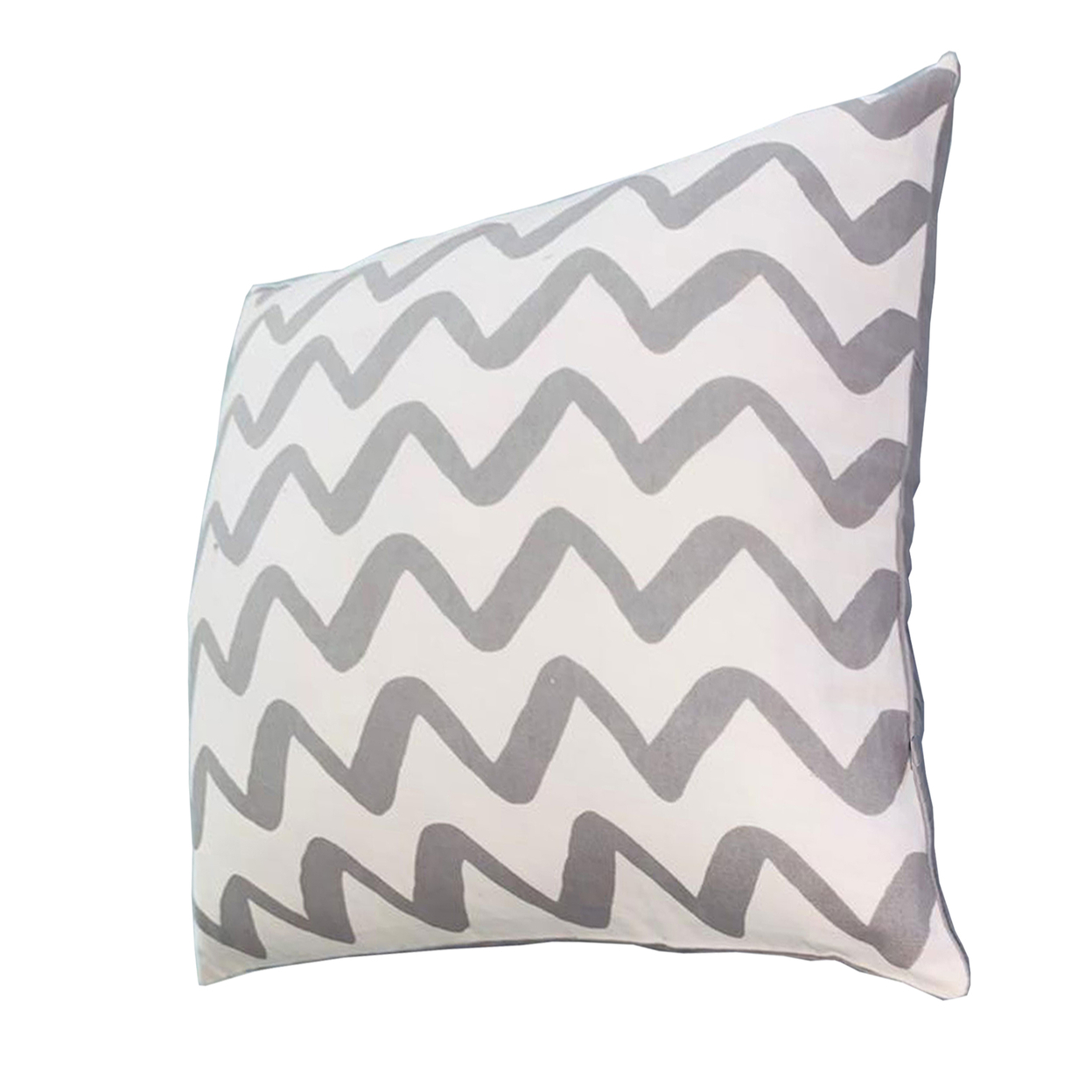 20 X 20 Square Cotton Accent Throw Pillows, Chevron Pattern, Set Of 2, Gray, White