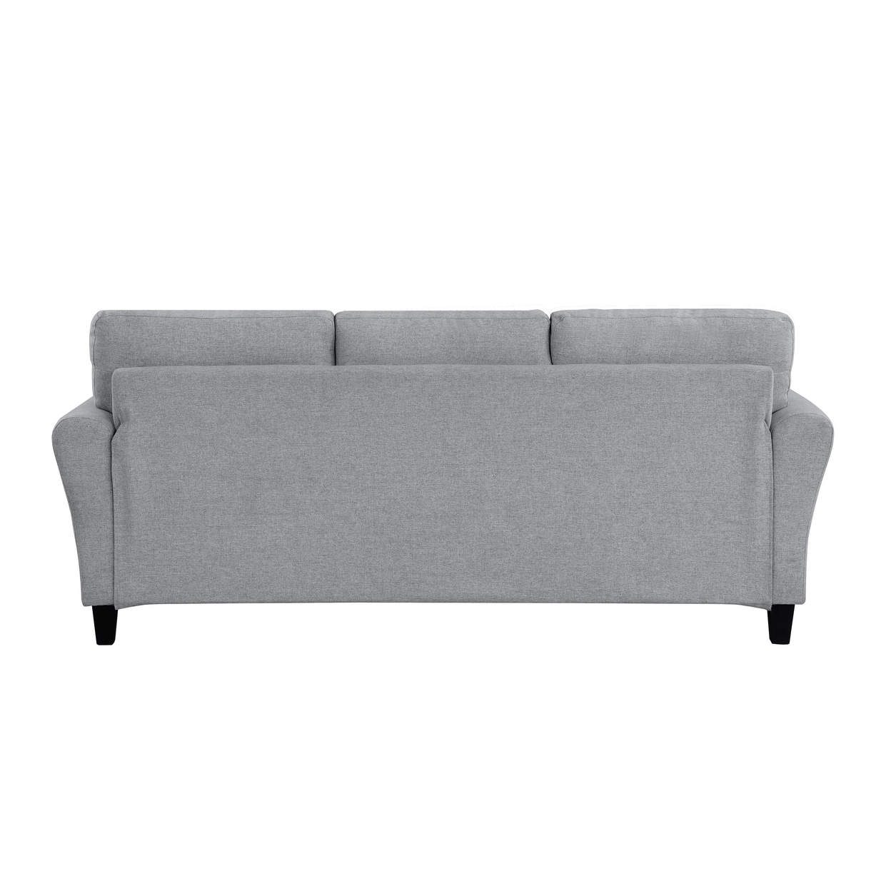 Engi 81 Inch Accent Sofa, Smooth Gray Polyester, Attached Back Cushion- Saltoro Sherpi