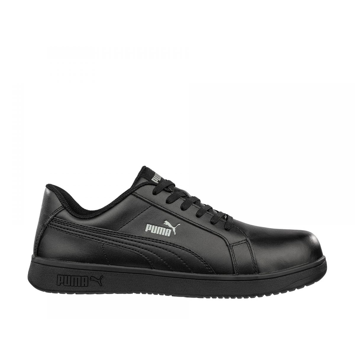 PUMA Safety Women's Iconic Low Composite Toe SD Work Shoes Smooth Black Leather - 640105 BLACK - BLACK, 9