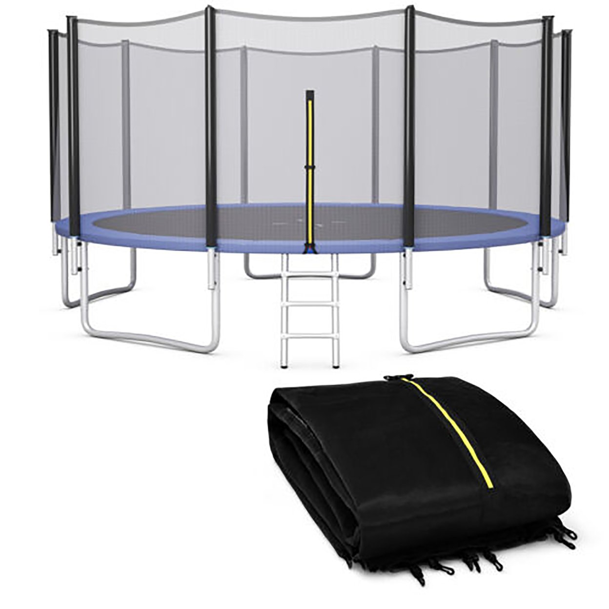 15FT Trampoline Safety Net Replacement Protection Enclosure Net For 10 Poles