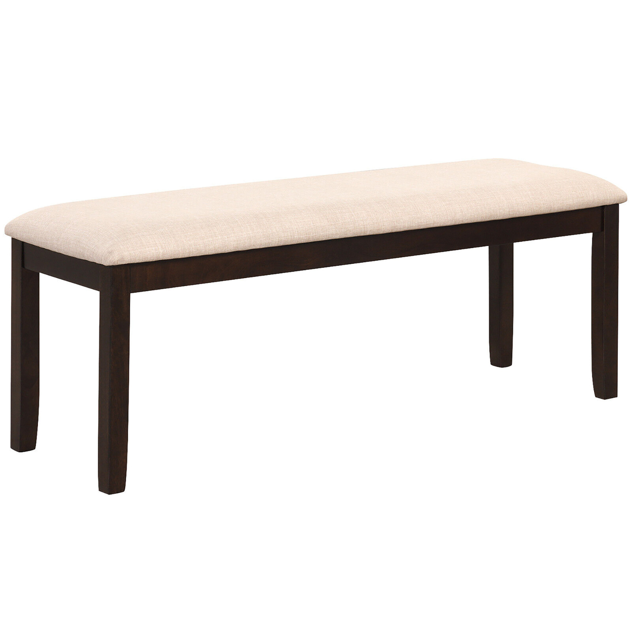 Dining Bench Upholstered Fabric Entryway Bench W/ Padded Seat Kitchen&Living Room