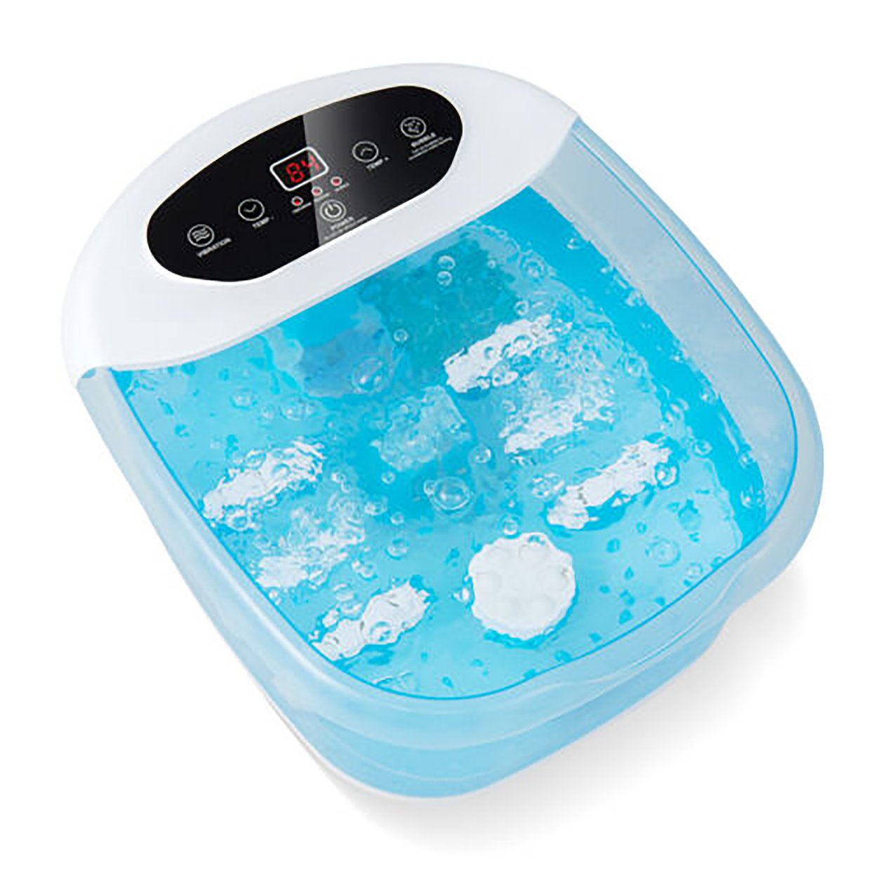 Foot Spa Massager Foot Bath Soak Tub With Heat Bubble Massage Beads - Blue