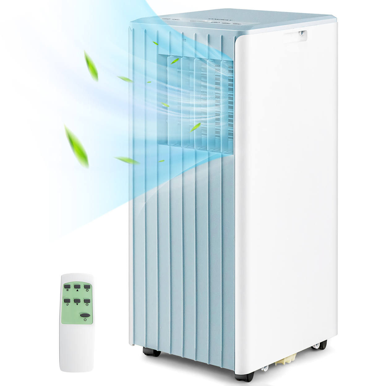 Portable Air Conditioner 10000 BTU ASHRAE 3-in-1 AC Unit W/ Humidifier & Sleep Mode - White + Blue