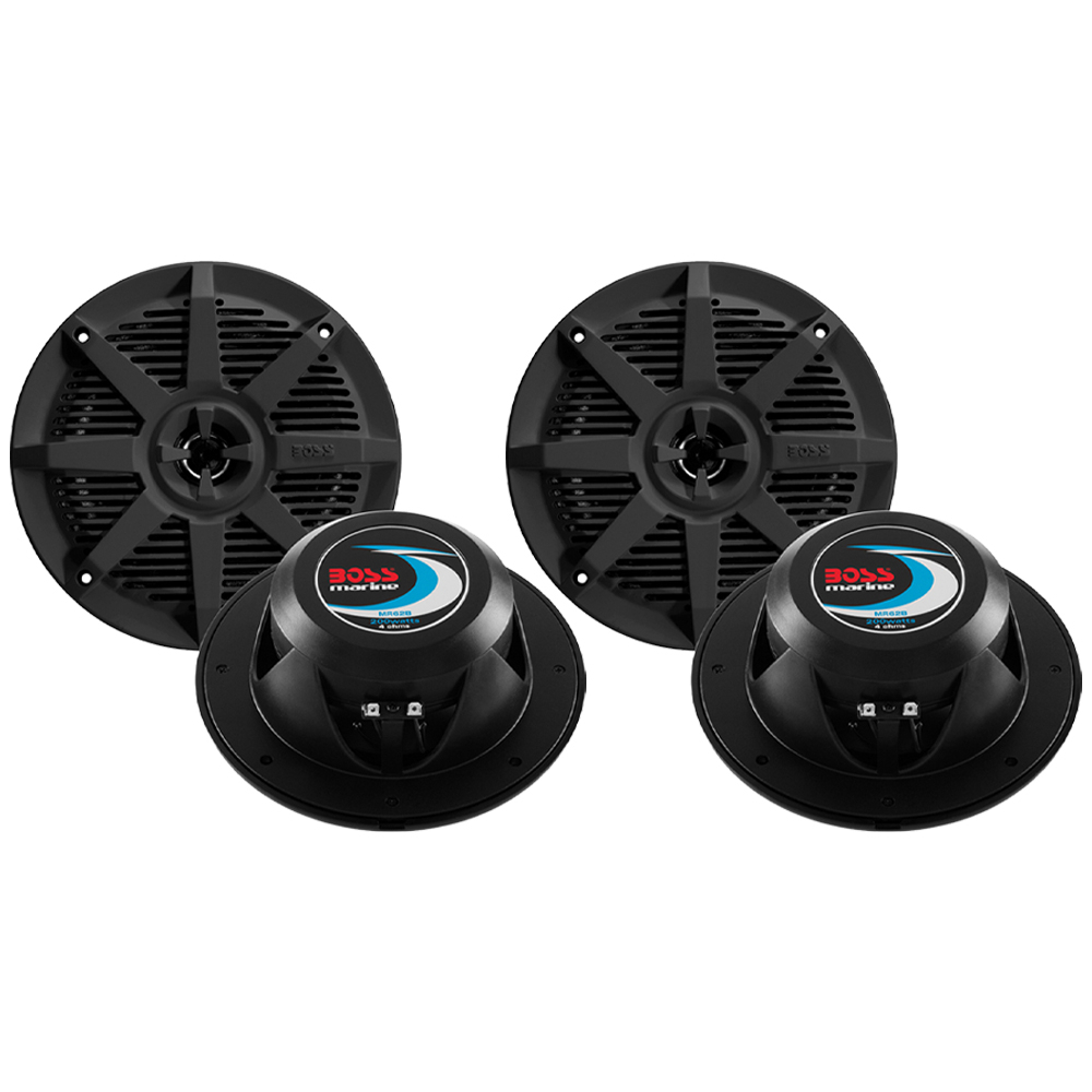 Pack Of (2) BOSS Audio Systems MR62B 6.5 Inch Marine Stereo Speakers