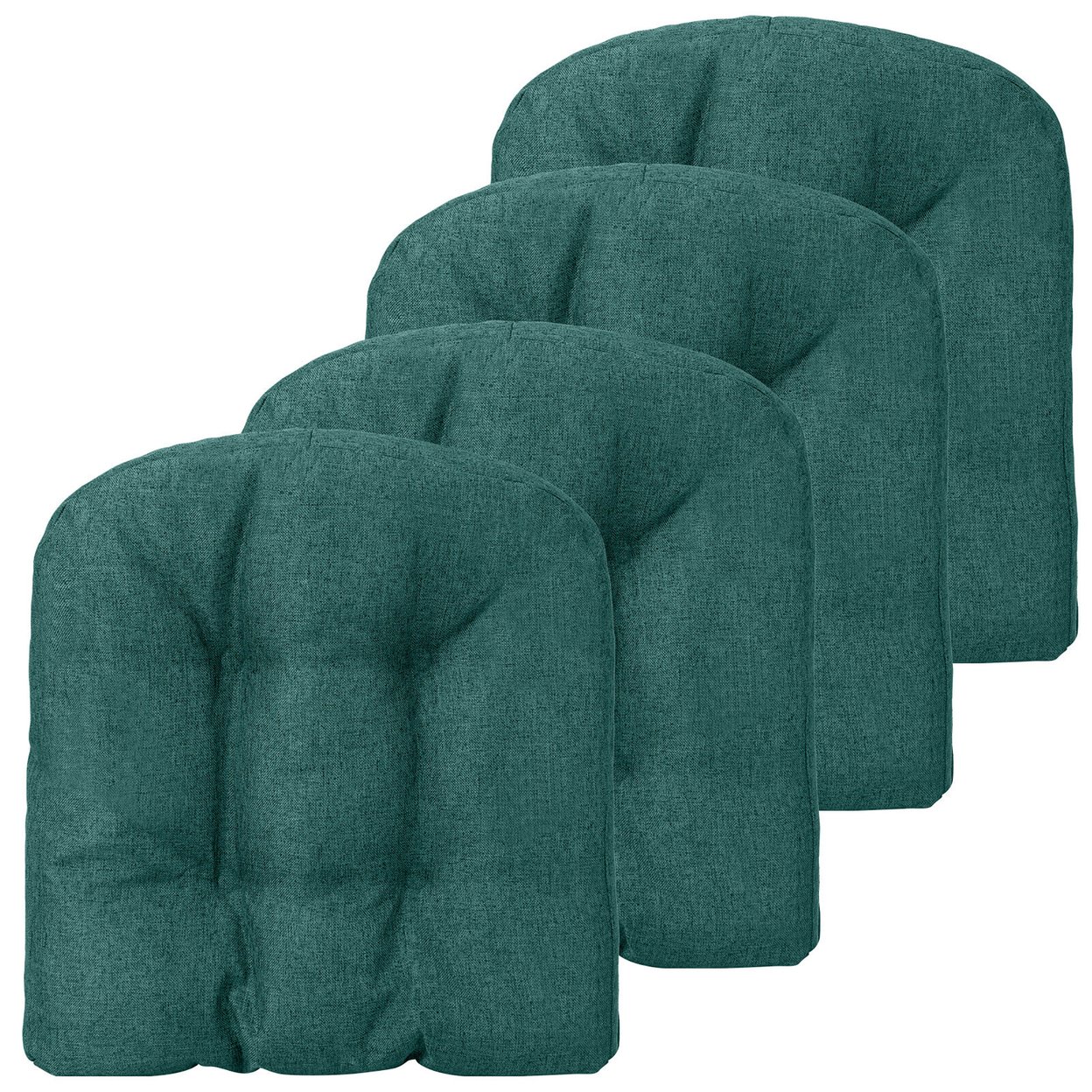 4 Pcs Patio Dining Chair Cushions U-Shaped Chair Pads Non-Slip Bottom - Navy Blue