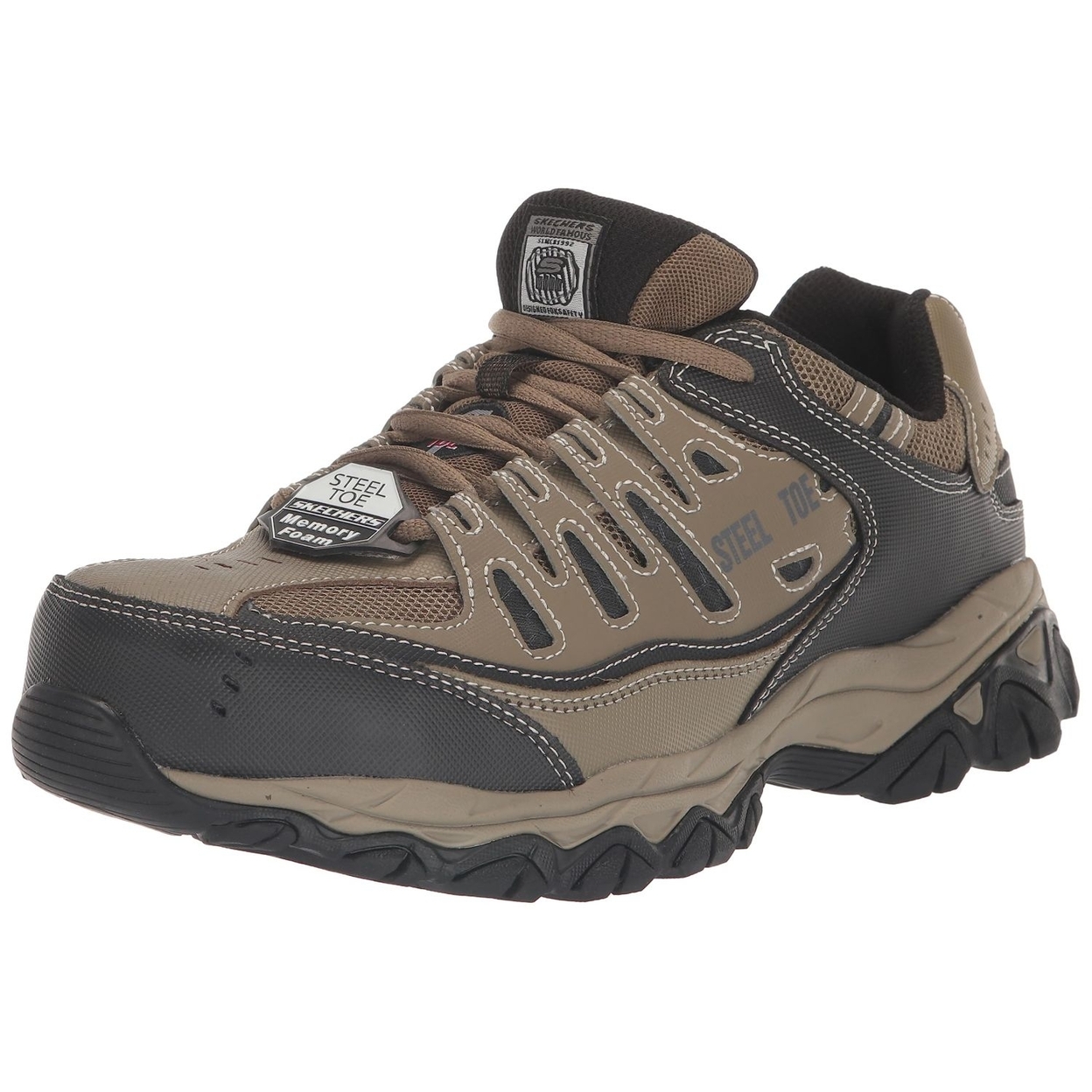 Skechers Men's Cankton-U Industrial Shoe 7 BLACK/CHARCOAL - BLACK/CHARCOAL, 9.5 Wide