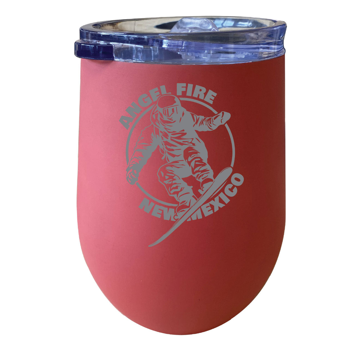Angel Fire New Mexico Souvenir 12 Oz Engraved Insulated Wine Stainless Steel Tumbler - Coral,,4-Pack