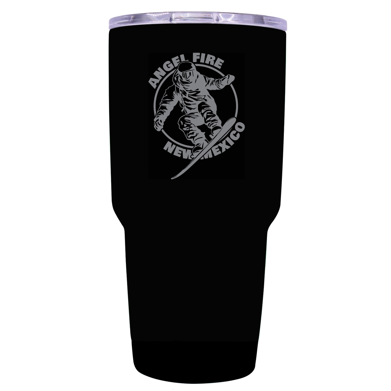Angel Fire New Mexico Souvenir 24 Oz Engraved Insulated Stainless Steel Tumbler - Black,,2-Pack