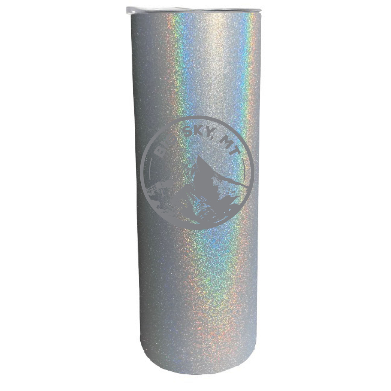 Big Sky Montana Souvenir 20 Oz Engraved Insulated Stainless Steel Skinny Tumbler - Gray Glitter,,4-Pack
