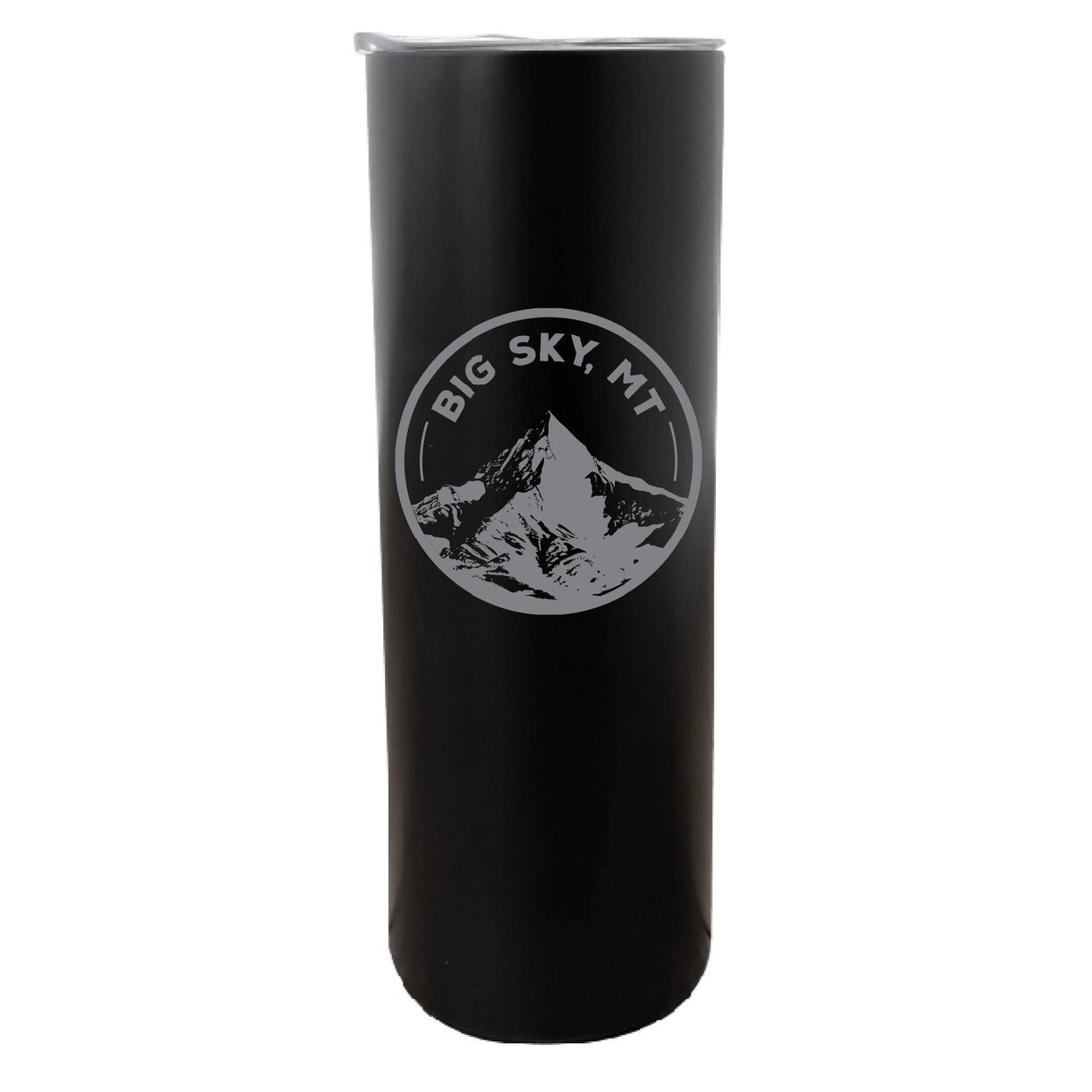Big Sky Montana Souvenir 20 Oz Engraved Insulated Stainless Steel Skinny Tumbler - Black,,2-Pack
