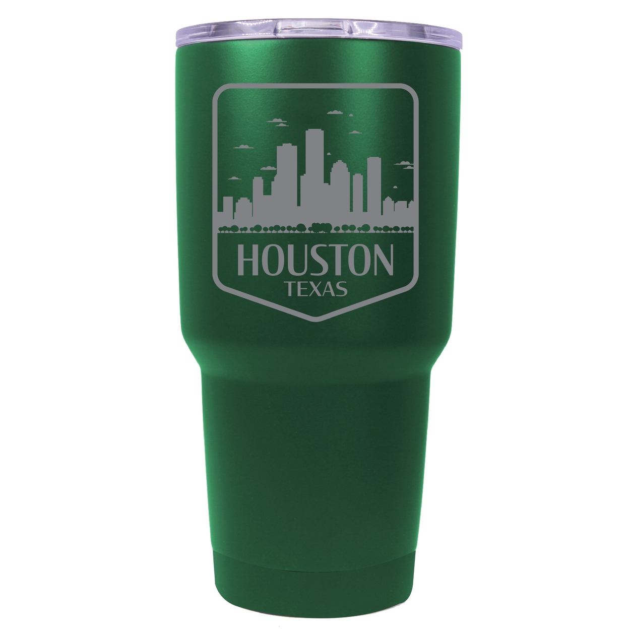 Houston Texas Souvenir 24 Oz Engraved Insulated Stainless Steel Tumbler - Green,,4-Pack