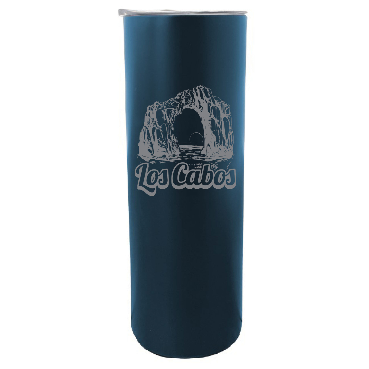 Los Cabos Mexico Souvenir 20 Oz Engraved Insulated Stainless Steel Skinny Tumbler - Navy,,Single Unit