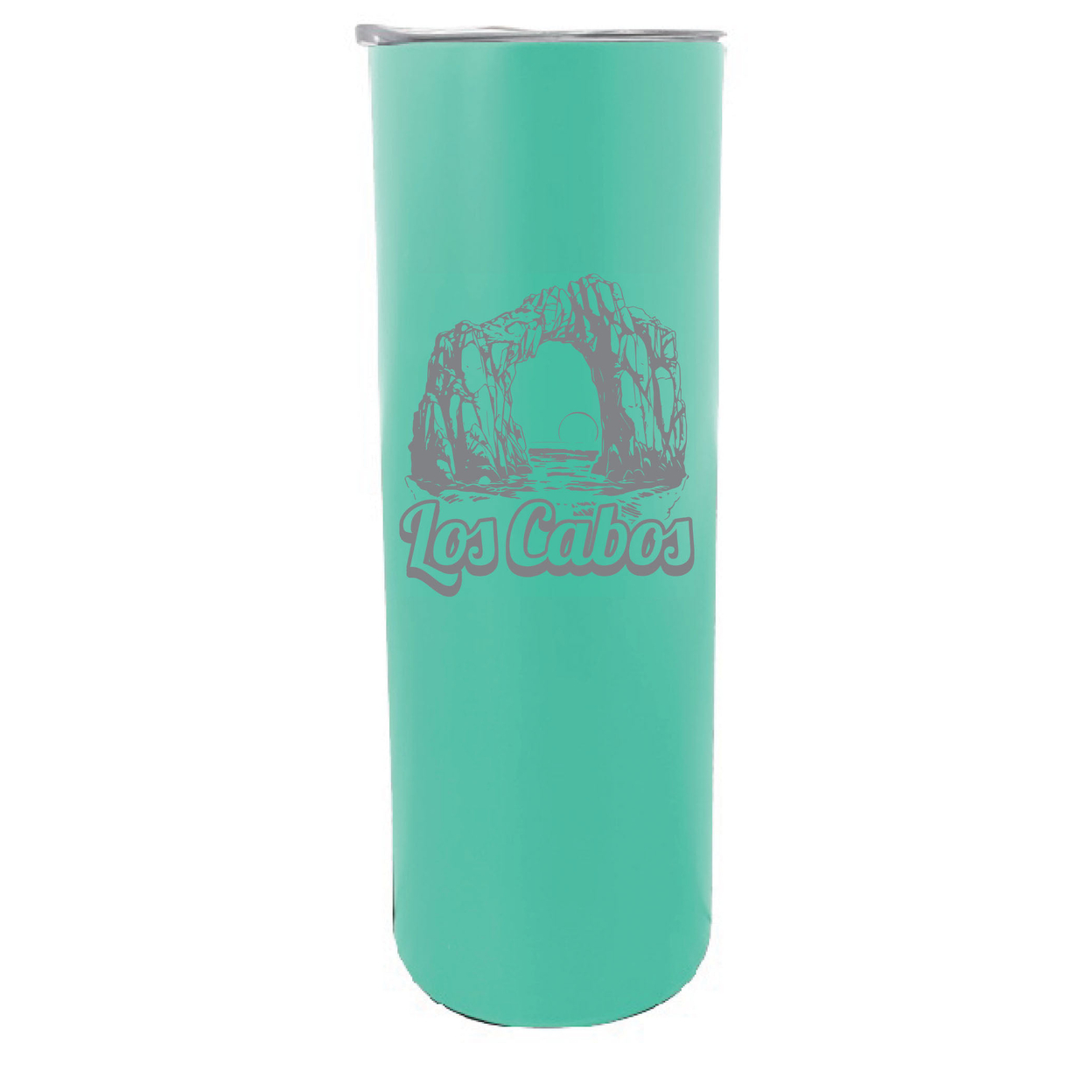 Los Cabos Mexico Souvenir 20 Oz Engraved Insulated Stainless Steel Skinny Tumbler - Seafoam,,Single Unit