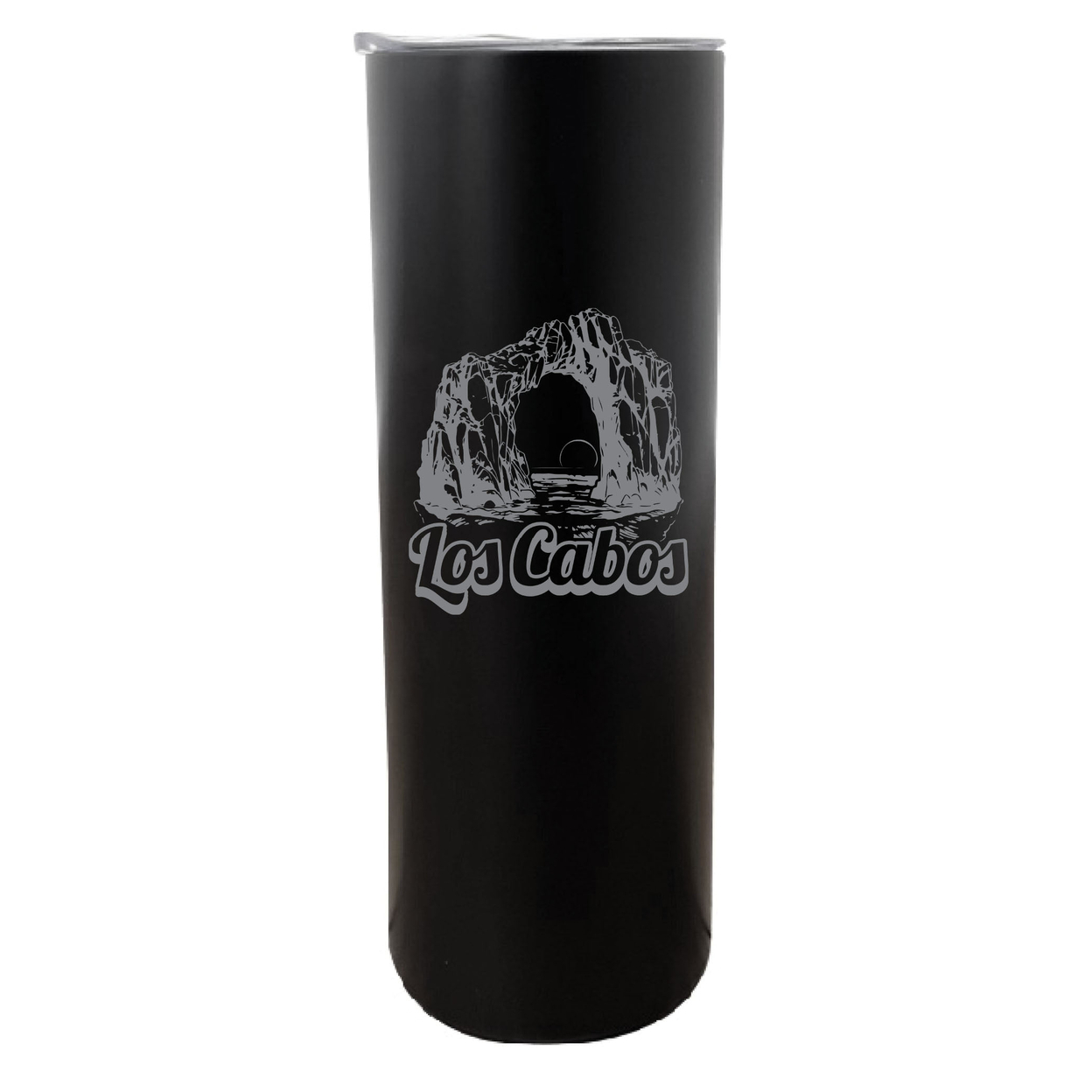 Los Cabos Mexico Souvenir 20 Oz Engraved Insulated Stainless Steel Skinny Tumbler - Black,,2-Pack
