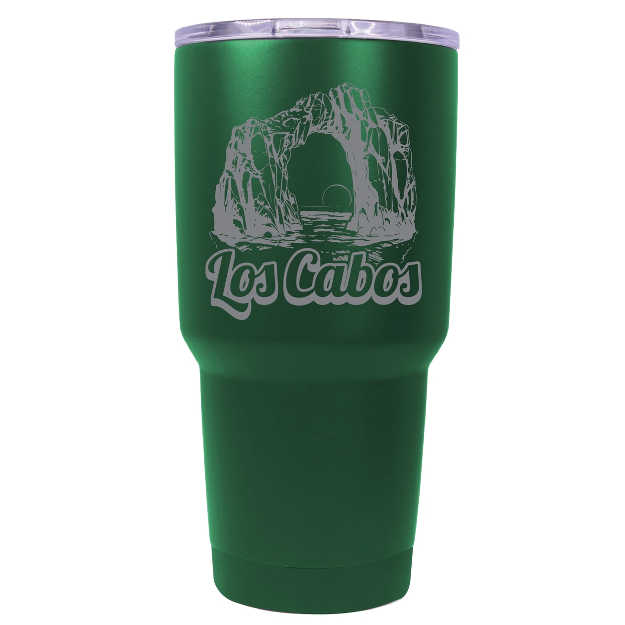 Los Cabos Mexico Souvenir 24 Oz Engraved Insulated Stainless Steel Tumbler - Green,,4-Pack