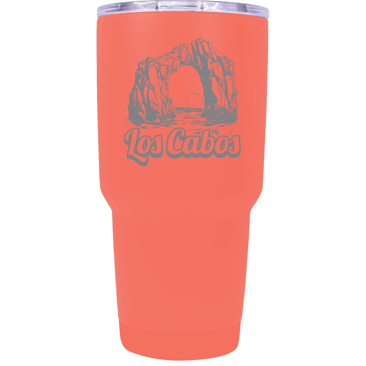 Los Cabos Mexico Souvenir 24 Oz Engraved Insulated Stainless Steel Tumbler - Coral,,2-Pack