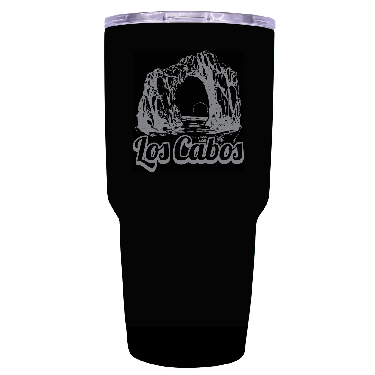 Los Cabos Mexico Souvenir 24 Oz Engraved Insulated Stainless Steel Tumbler - Black,,4-Pack