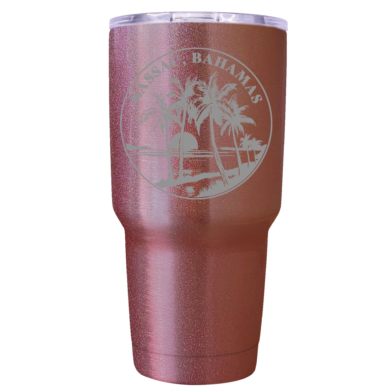 Nassau The Bahamas Souvenir 24 Oz Engraved Insulated Stainless Steel Tumbler - Rose Gold,,2-Pack