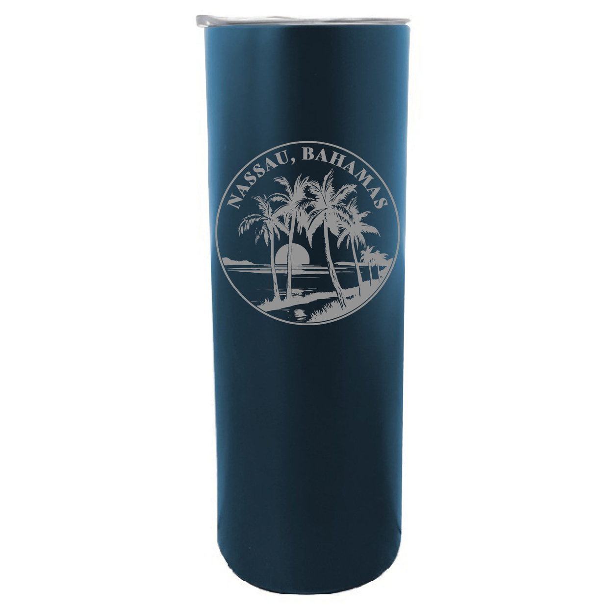 Nassau The Bahamas Souvenir 20 Oz Engraved Insulated Stainless Steel Skinny Tumbler - Navy,,2-Pack