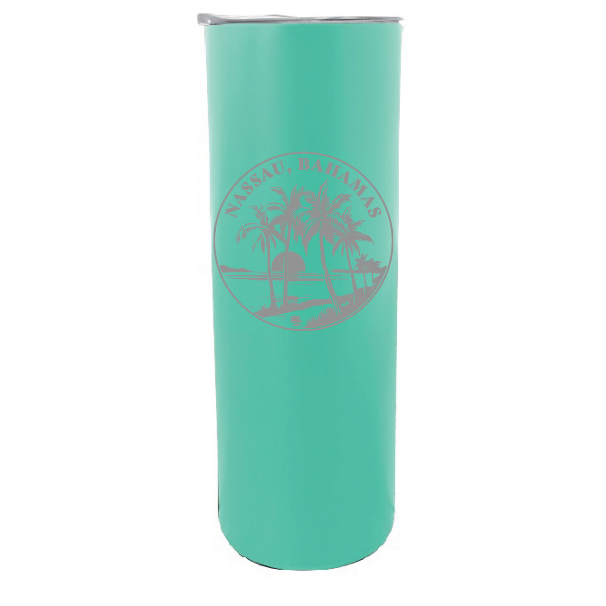 Nassau The Bahamas Souvenir 20 Oz Engraved Insulated Stainless Steel Skinny Tumbler - Seafoam,,2-Pack
